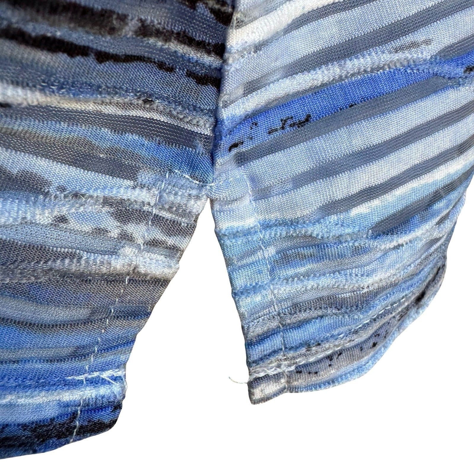 Kasper Coastal Nautical Careerwear Space Dye Striped Sleeveless Scoop Neck Top L