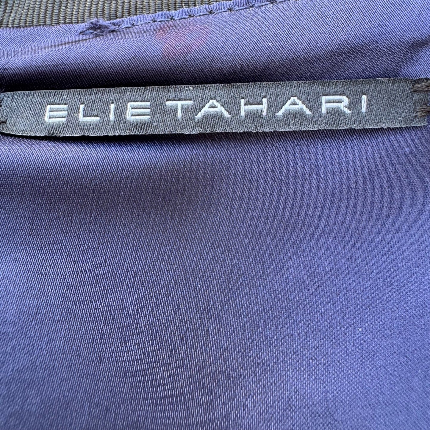 Elie Tahari Old Money Tweed Mini Skirt Wool Blend Textured Pencil Blue Womens 6