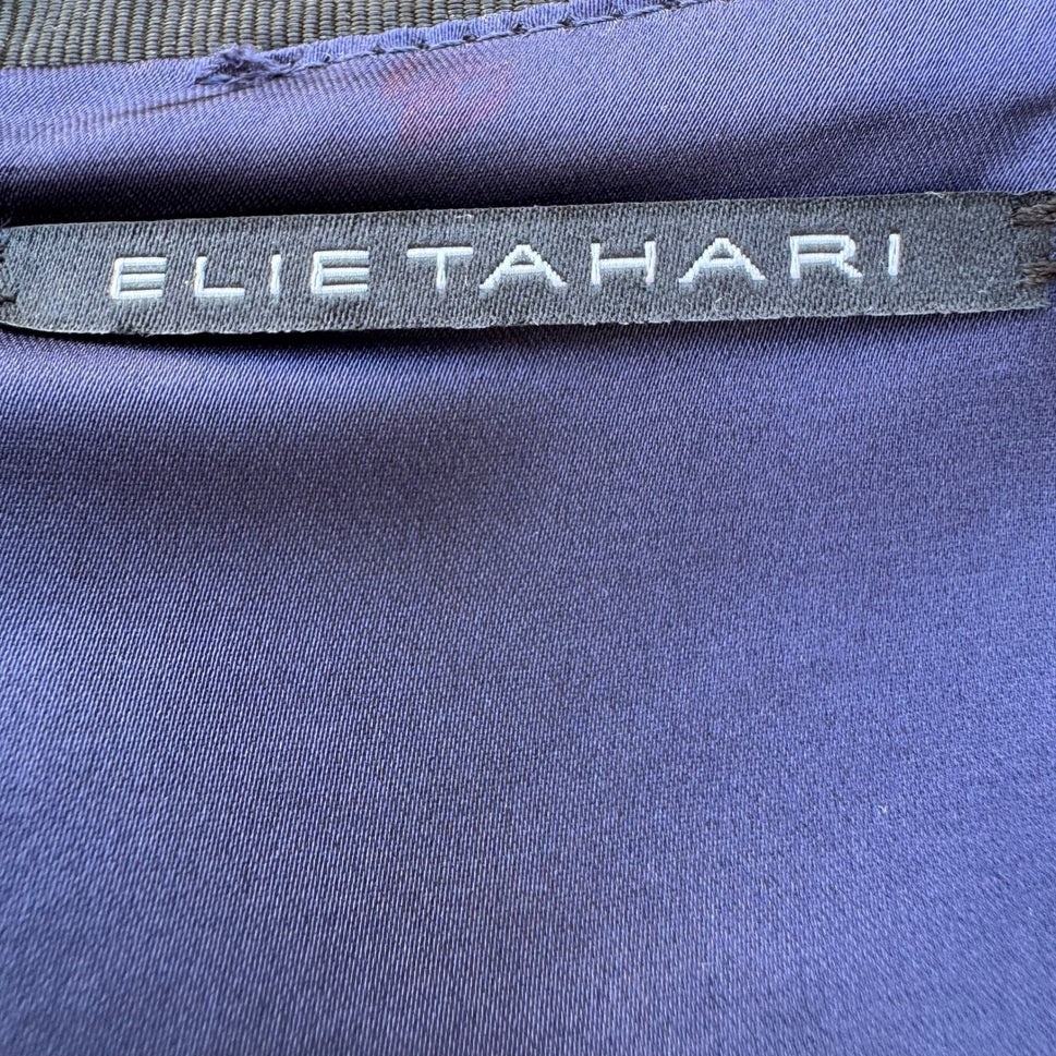 Elie Tahari Old Money Tweed Mini Skirt Wool Blend Textured Pencil Blue Womens 6