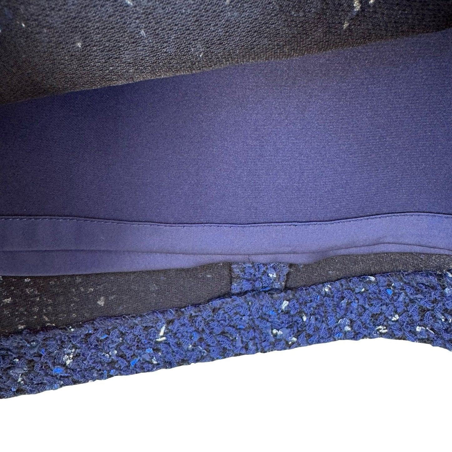 Elie Tahari Old Money Tweed Mini Skirt Wool Blend Textured Pencil Blue Womens 6
