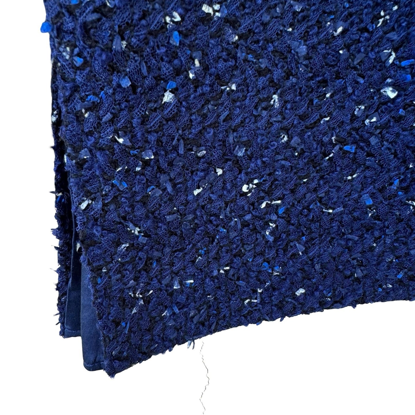 Elie Tahari Old Money Tweed Mini Skirt Wool Blend Textured Pencil Blue Womens 6
