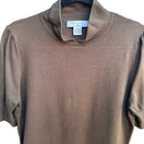 Switch Liberte by Emanuel Silk Blend Preppy Feminine Puff Sleeve Knit Sweater Brown L 3 image