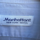 Switch Manhattan Vintage 90s Preppy Shadow Stripe Linen Cotton Shirt Pastel Blue Mens L 2 image