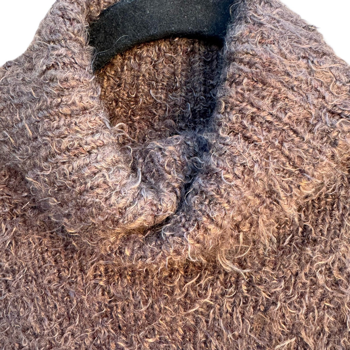 Yarns 90s Y2K Whimsigoth Shaggy Fuzzy Earthy Eyelash Knit Turtleneck Sweater XS