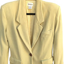 Switch Neiman Marcus Vintage Womens Yellow Cashmere Wool Leather Buttons Blazer Jacket 4 2 image