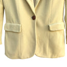 Switch Neiman Marcus Vintage Womens Yellow Cashmere Wool Leather Buttons Blazer Jacket 4 3 image