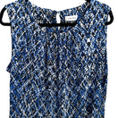 Switch Calvin Klein Blue Black Abstract Snakeskin Print Sleeveless Blouse Professional 3 image