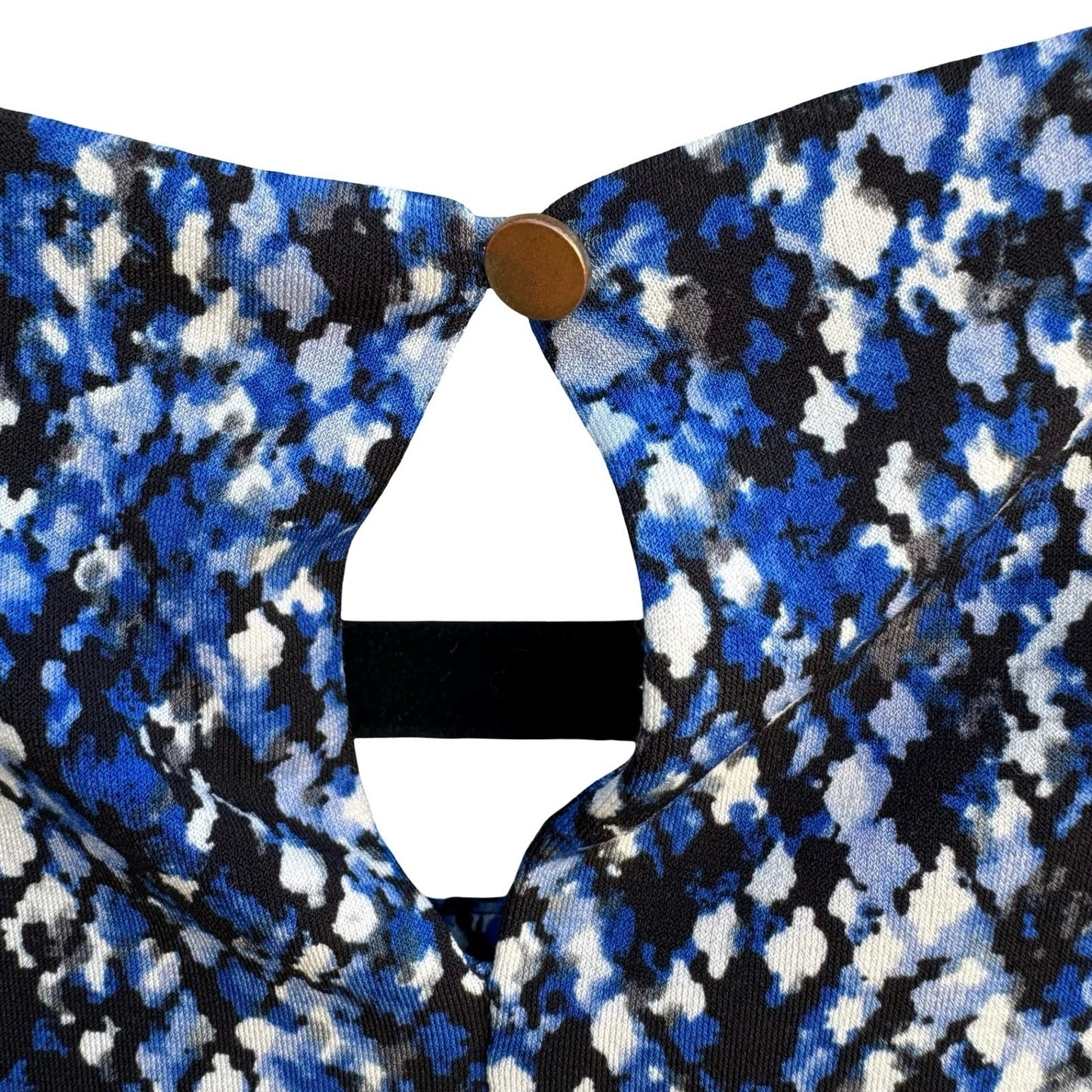 Calvin Klein Blue Black Abstract Snakeskin Print Sleeveless Blouse Professional