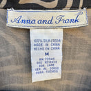 Switch Anna &amp; Frank Vintage Womens Zebra Animal Print Glam Silk Long Sleeve Blouse M 2 image