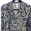 Switch Anna &amp; Frank Vintage Womens Zebra Animal Print Glam Silk Long Sleeve Blouse M 3 image