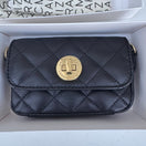 Switch Isaac Mizrahi Live Quilted Mini Crossbody Bag Gold Logo Closure Chain Strap New 2 image