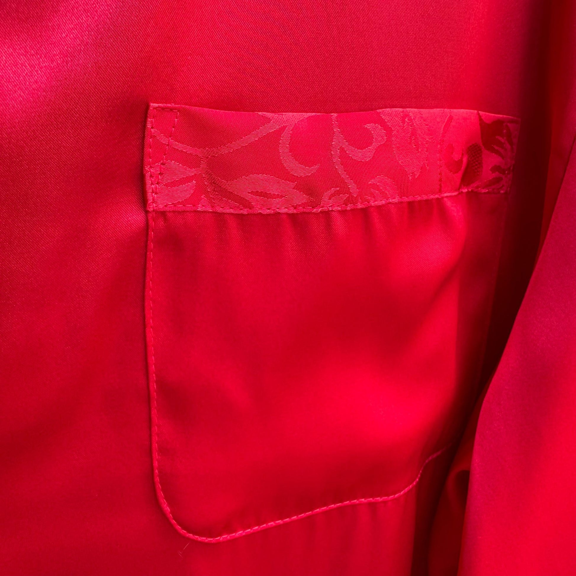 Secret Treasures Ladies Red Satin Button-Up Lightweight Sleepwear Shirt M