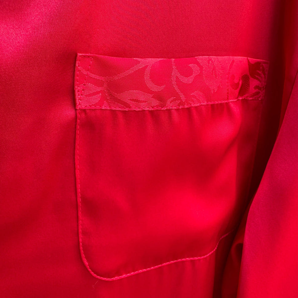 Secret Treasures Ladies Red Satin Button-Up Lightweight Sleepwear Shirt M