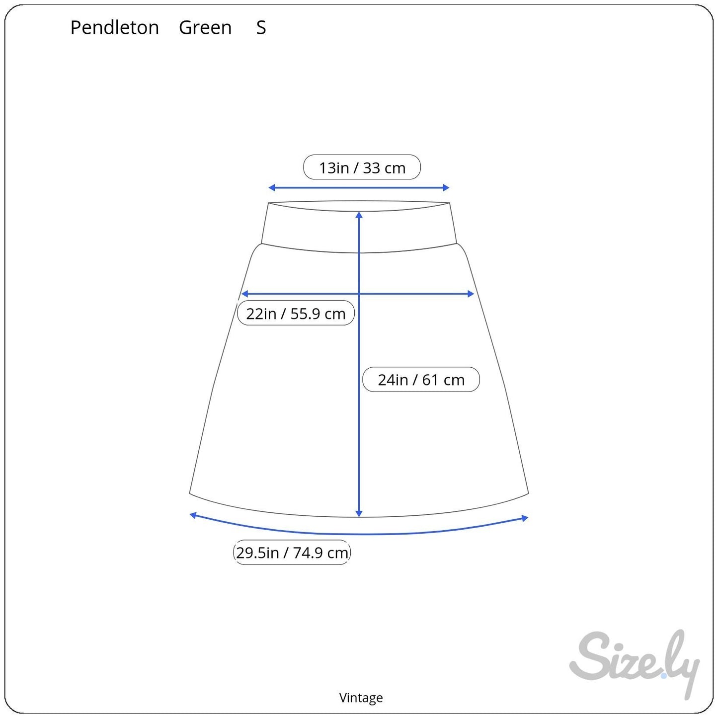 Pendleton Vintage Wool A-Line Skirt Green Black Houndstooth Pattern Womens S