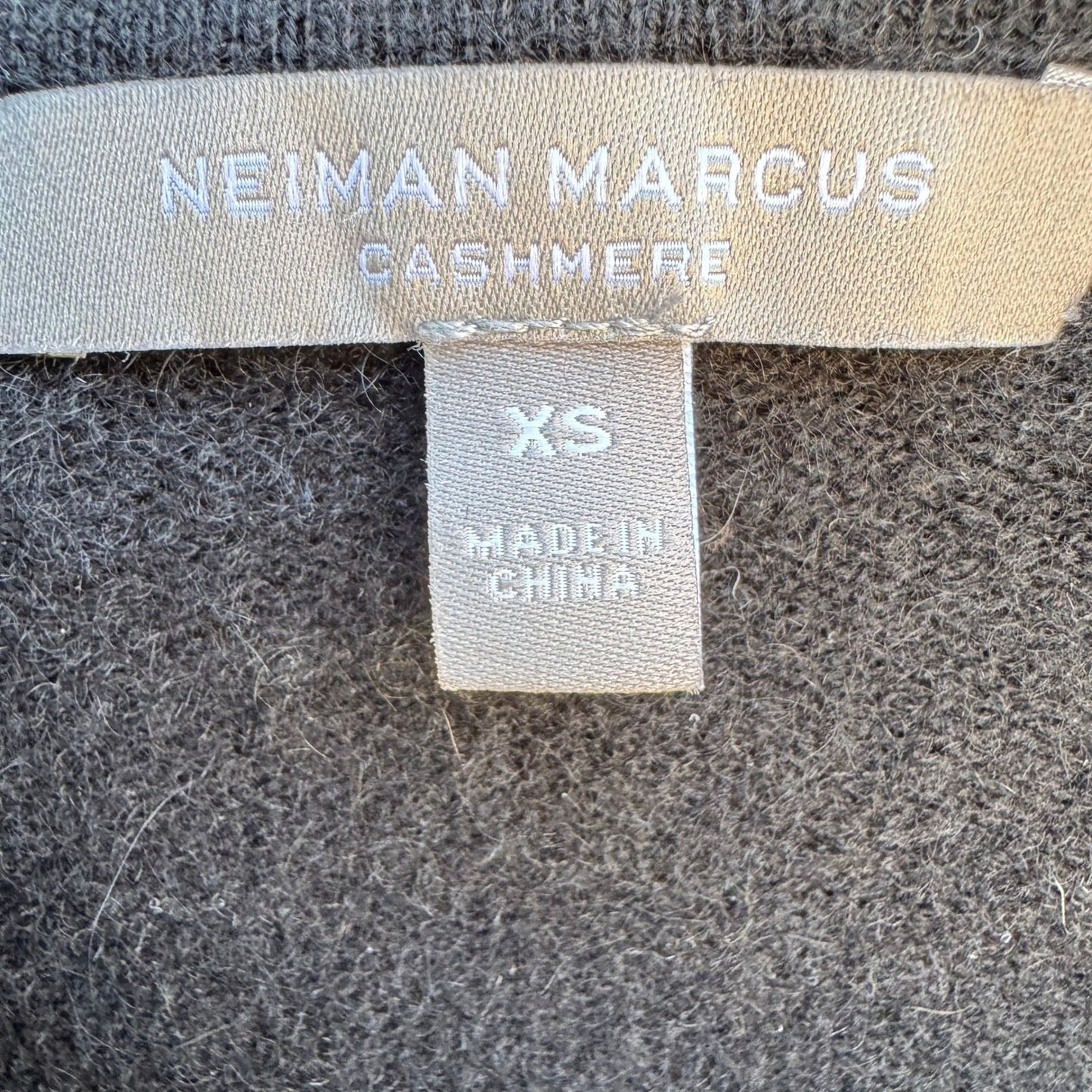 Neiman Marcus Cashmere Minimalist Quiet Luxury Full Zip Metallic Trim Hoodie XS