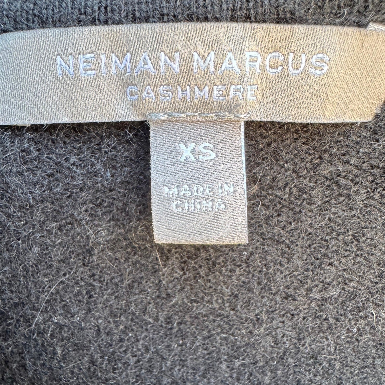 Neiman Marcus Cashmere Minimalist Quiet Luxury Full Zip Metallic Trim Hoodie XS
