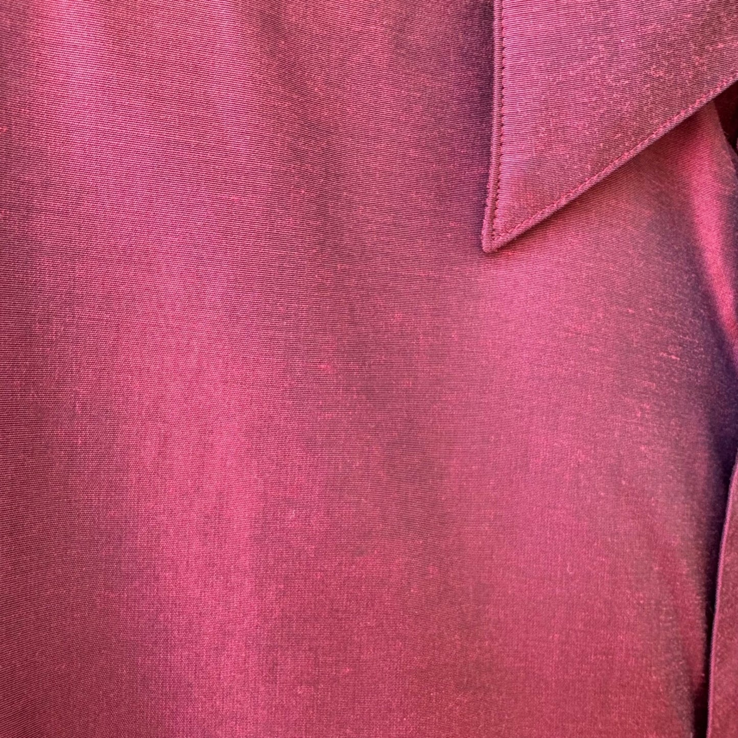DKNY Y2K 90s Burgundy Iridescent Modal Shimmer Minimalist Shirt Mens L 16.5