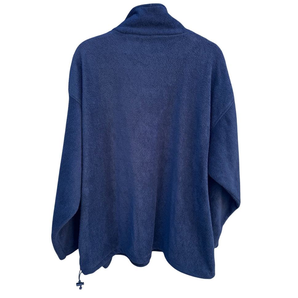 Blue Sky Navy 1/4 Zip Pullover Fleece Sweater XL Cozy Pocket Relaxed Fit Unisex