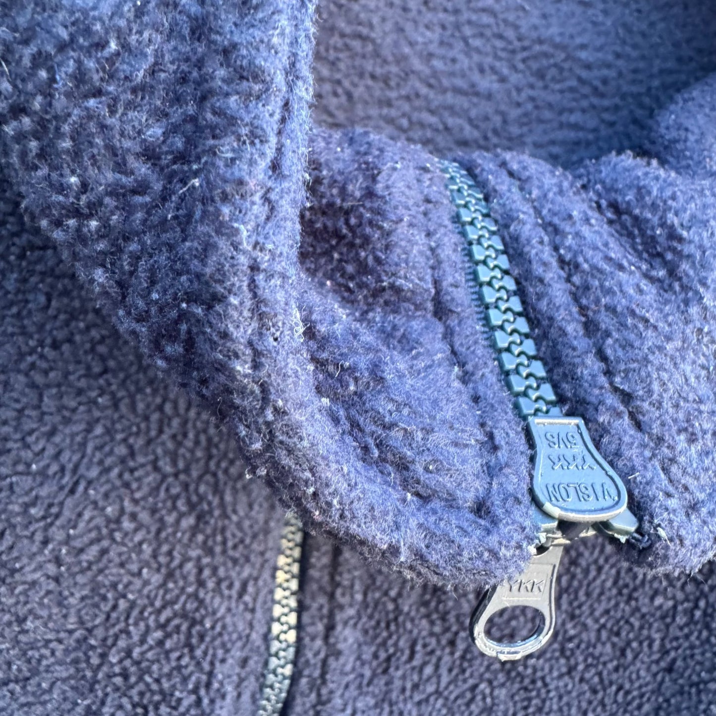 Blue Sky Navy 1/4 Zip Pullover Fleece Sweater XL Cozy Pocket Relaxed Fit Unisex