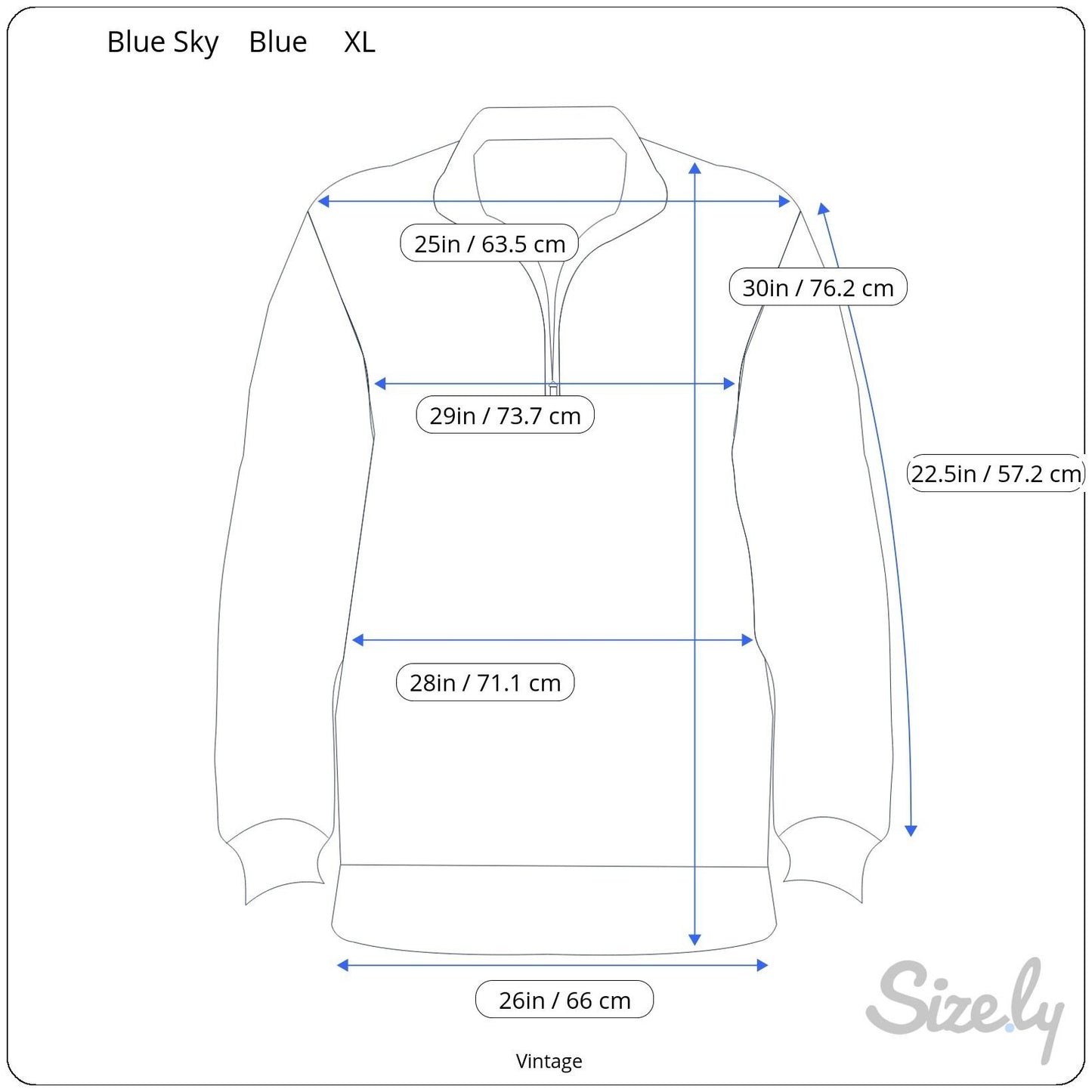 Blue Sky Navy 1/4 Zip Pullover Fleece Sweater XL Cozy Pocket Relaxed Fit Unisex