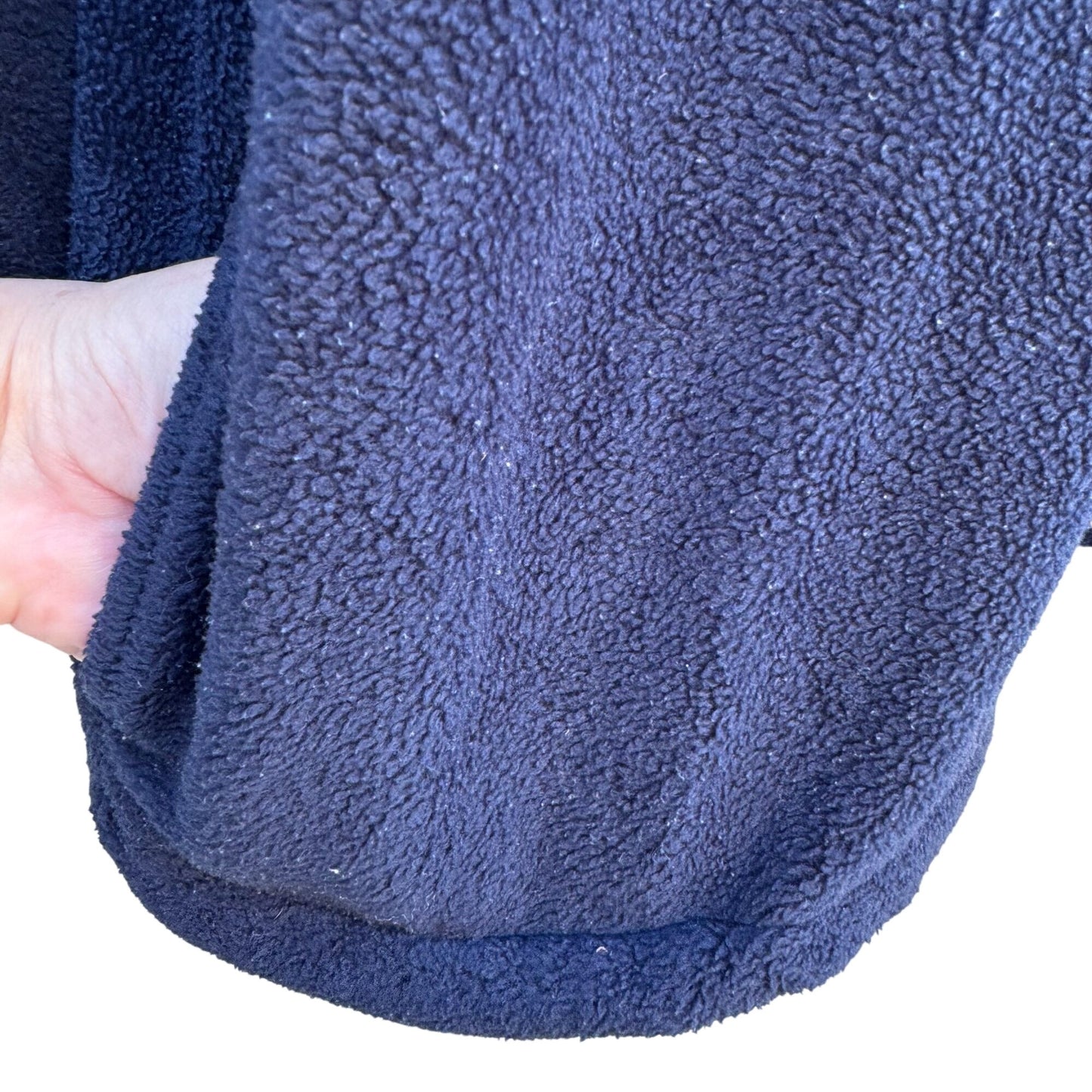 Blue Sky Navy 1/4 Zip Pullover Fleece Sweater XL Cozy Pocket Relaxed Fit Unisex