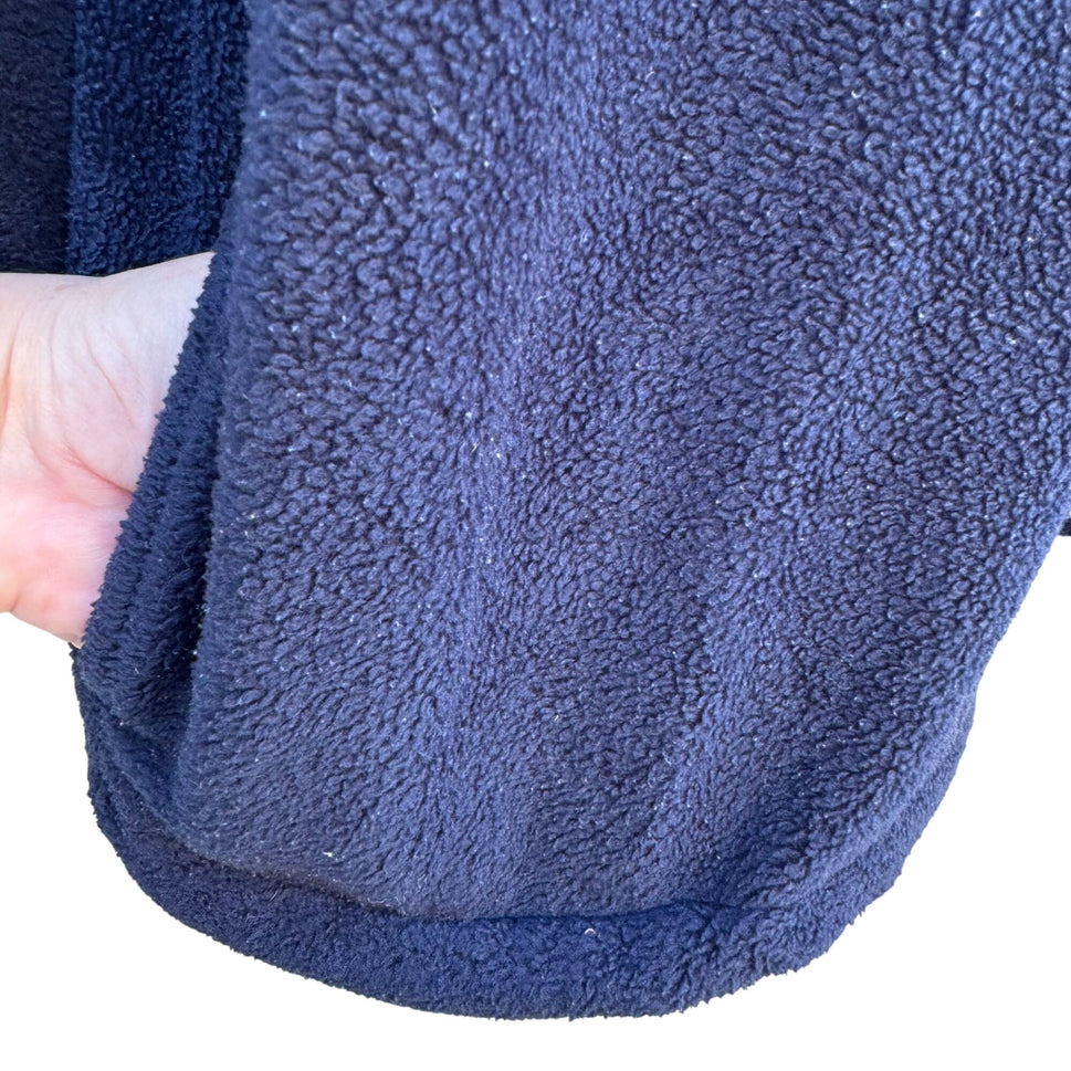Blue Sky Navy 1/4 Zip Pullover Fleece Sweater XL Cozy Pocket Relaxed Fit Unisex