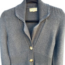 Switch Sigrid Olsen Studio Gray Button-Up Cardigan With Ribbed Details &amp; Pockets - XS 3 image