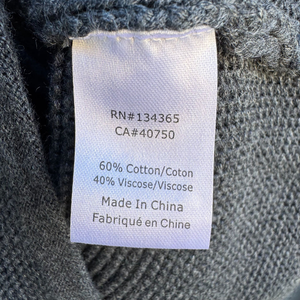 Sigrid Olsen Studio Gray Button-Up Cardigan With Ribbed Details & Pockets - XS