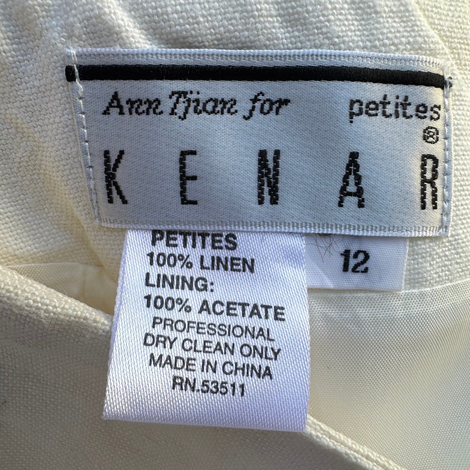Ann Tjian Kenar Vintage 90s 100% Linen Minimalist Coastal Micro Mini Skirt 12