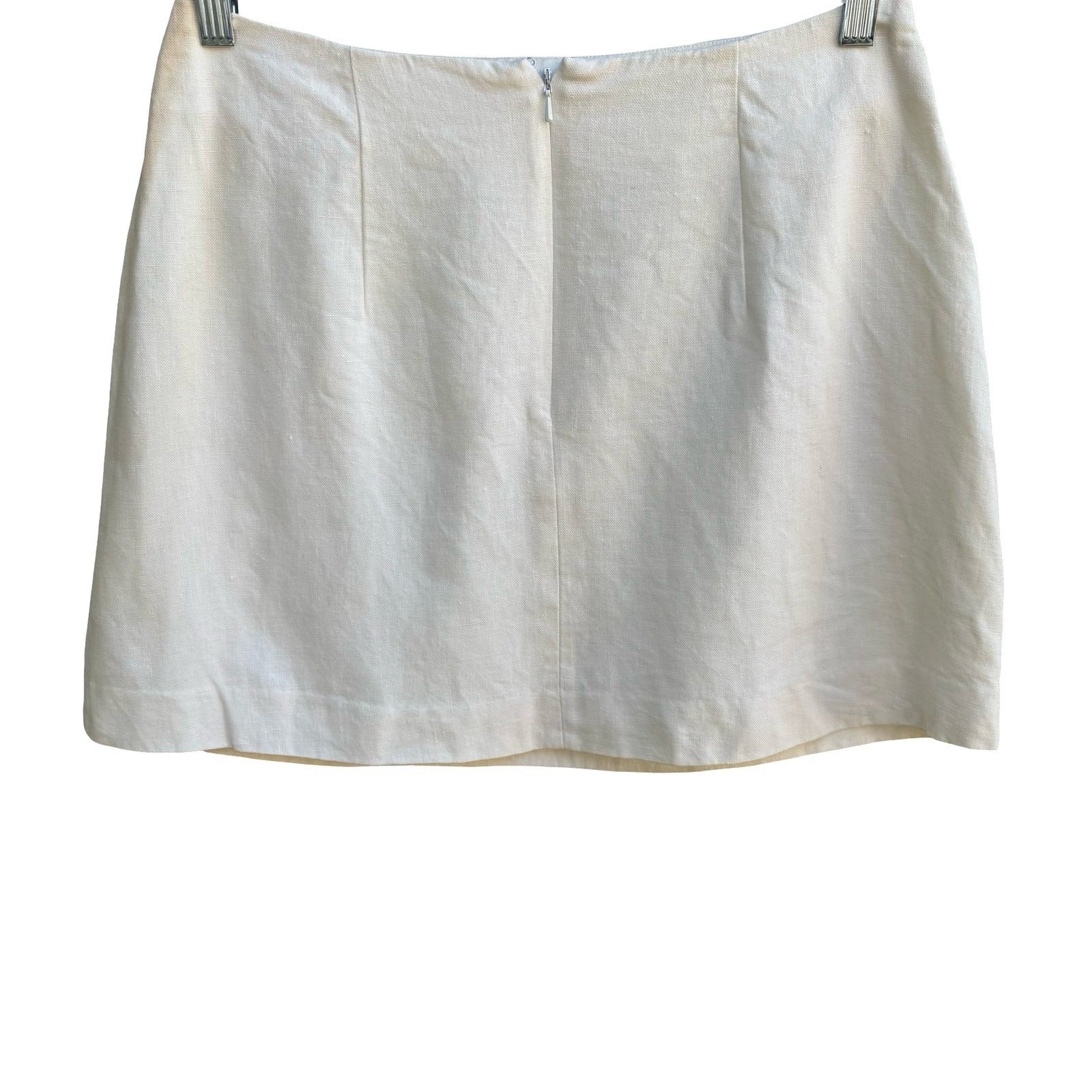 Ann Tjian Kenar Vintage 90s 100% Linen Minimalist Coastal Micro Mini Skirt 12