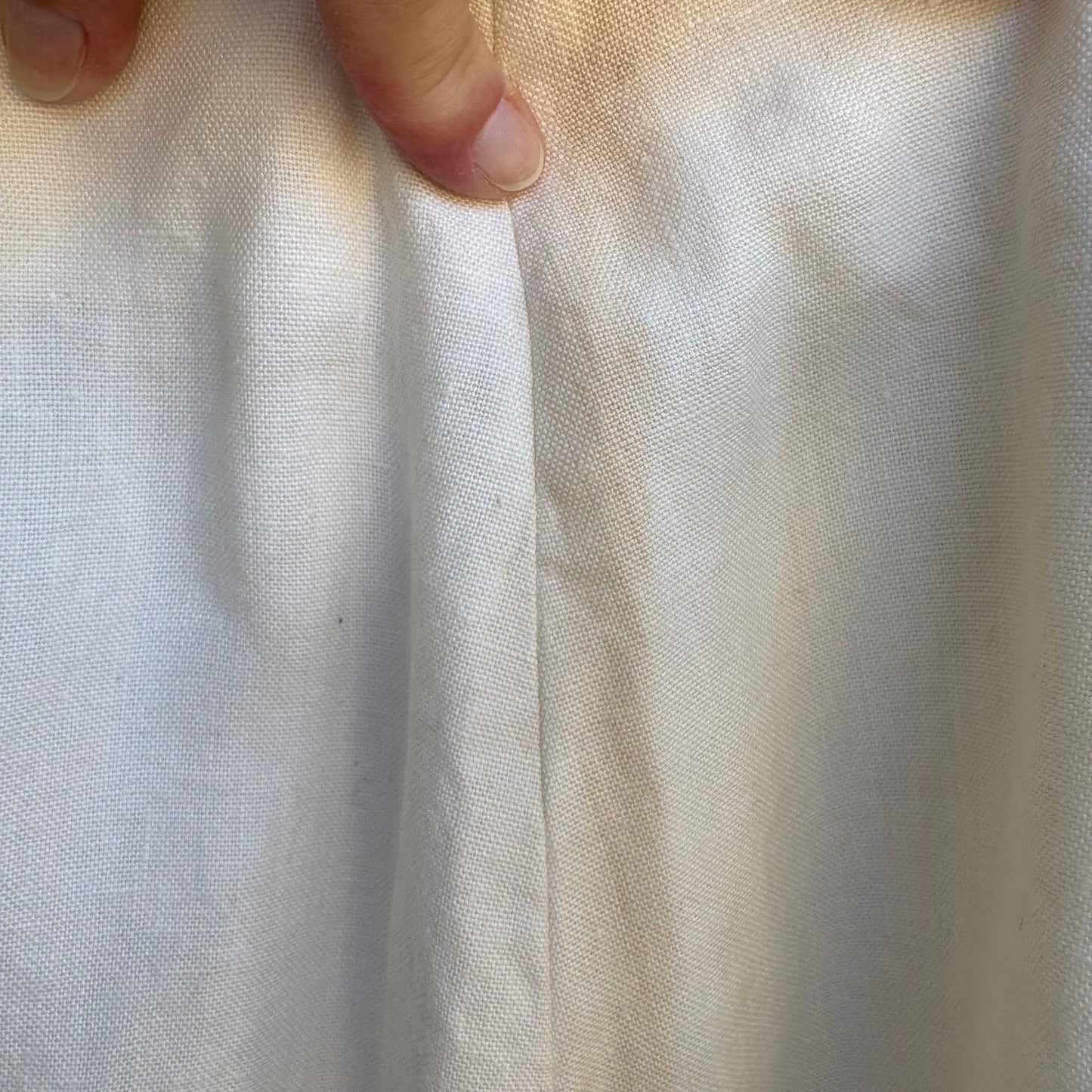 Ann Tjian Kenar Vintage 90s 100% Linen Minimalist Coastal Micro Mini Skirt 12