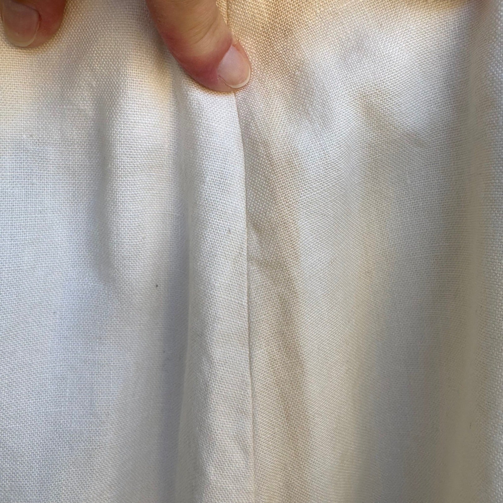Ann Tjian Kenar Vintage 90s 100% Linen Minimalist Coastal Micro Mini Skirt 12