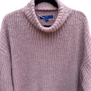 Switch APT 9 Womens Pink Ribbed Turtleneck Wide Knit Long Sleeve Cozy Sweater New L 2 image