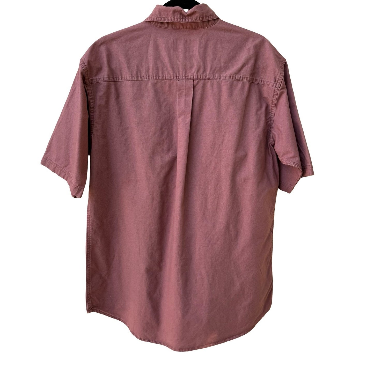 RedHead Mens Short Sleeve Utility Button Down Shirt Mauve Medium Dual Pockets