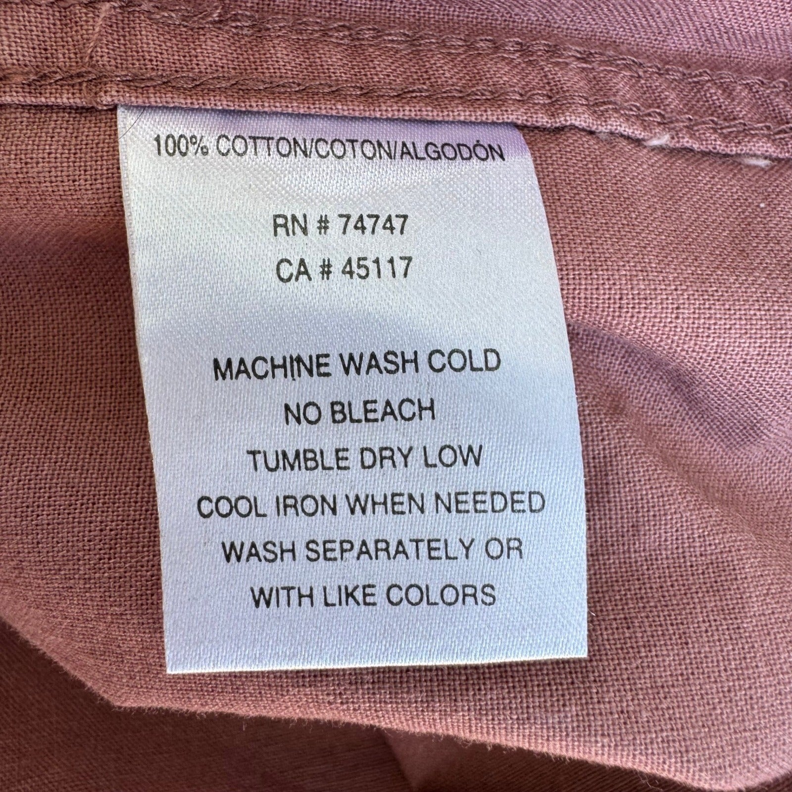 RedHead Mens Short Sleeve Utility Button Down Shirt Mauve Medium Dual Pockets