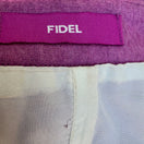 Switch Fidel Y2K Magenta Wool Tailored Pencil Skirt Buckle Belted Dual Slit Preppy M 2 image