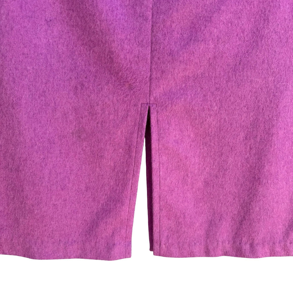 Fidel Y2K Magenta Wool Tailored Pencil Skirt Buckle Belted Dual Slit Preppy M