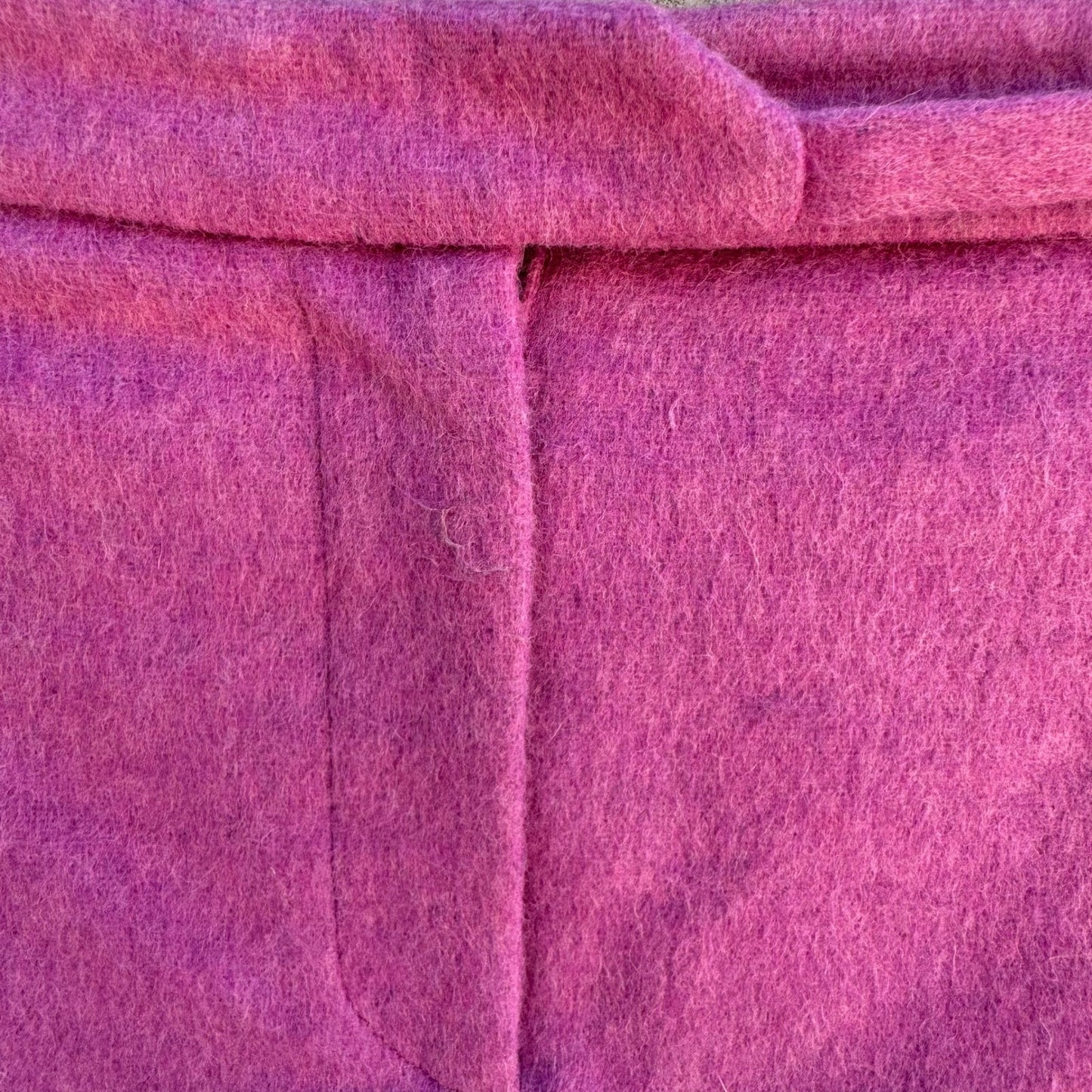 Fidel Y2K Magenta Wool Tailored Pencil Skirt Buckle Belted Dual Slit Preppy M