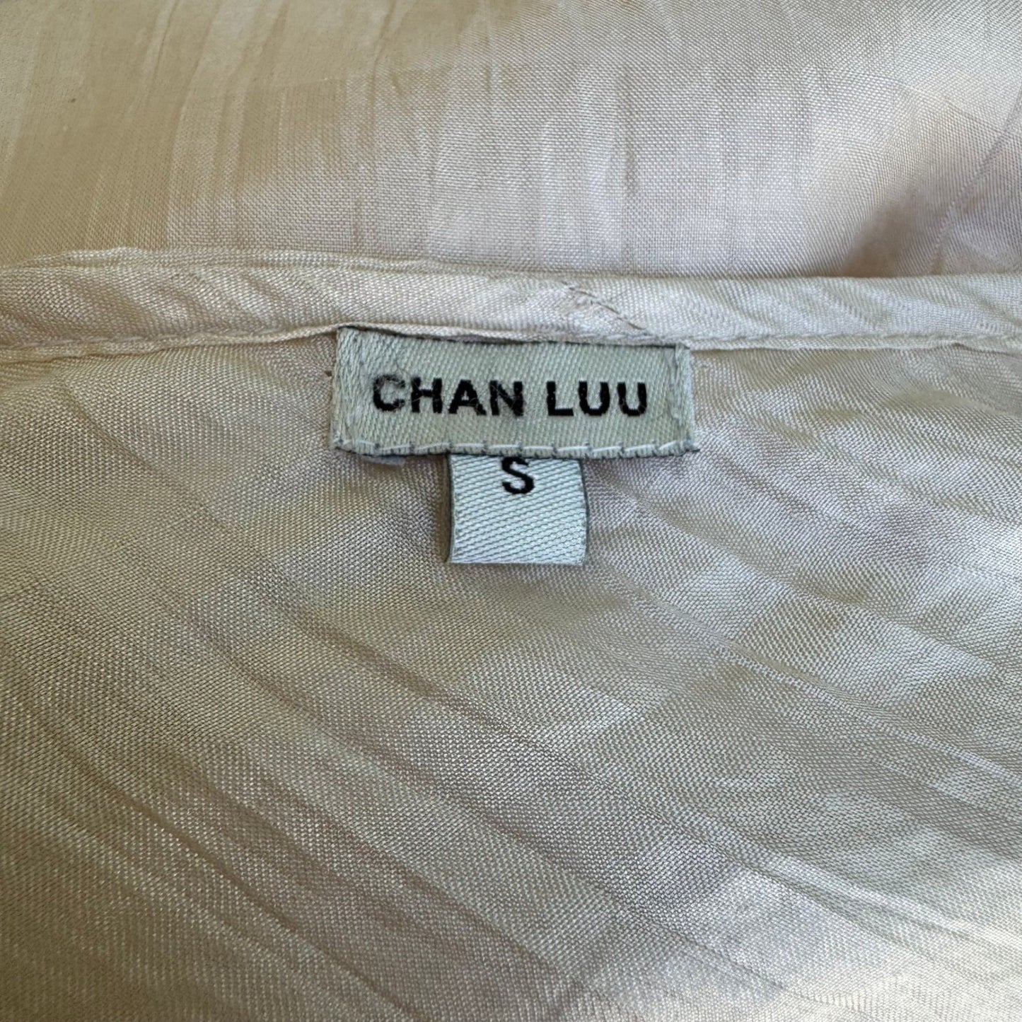 Chan Luu Y2K Silk Ethereal Fairycore Ballet Crinkle Halter Midi Dress Back Bow S