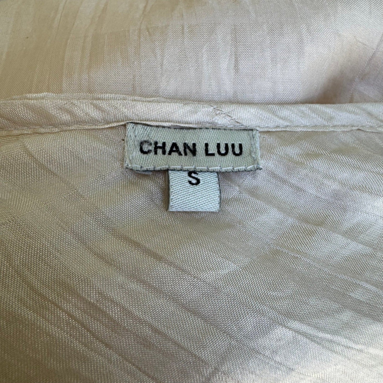 Chan Luu Y2K Silk Ethereal Fairycore Ballet Crinkle Halter Midi Dress Back Bow S