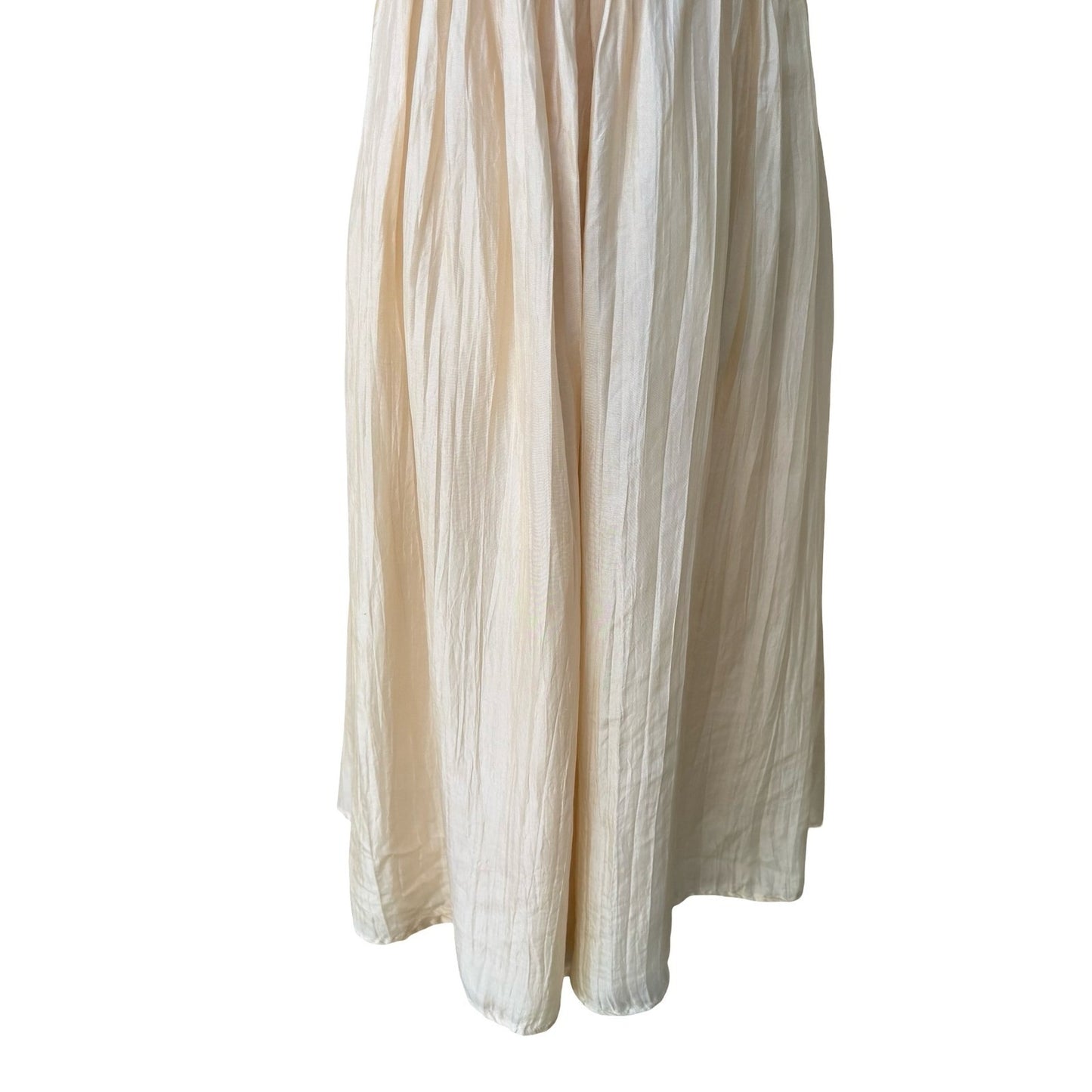 Chan Luu Y2K Silk Ethereal Fairycore Ballet Crinkle Halter Midi Dress Back Bow S