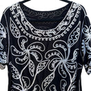 Switch Boho Gypsy Whimsigoth Art To Wear Metallic Soutache Embroidered Blouse Black 3X 3 image