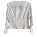 Switch Neiman Marcus Vintage Womens French Cotton V Neck Cropped Peplum Hem Blouse 10 2 image