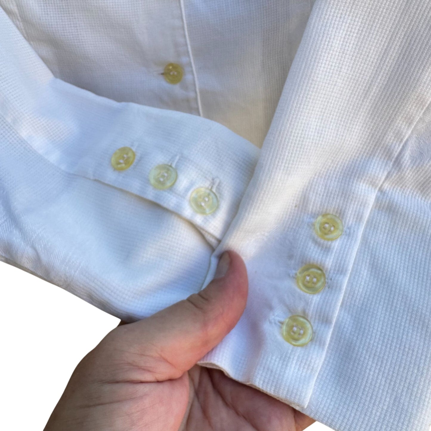 Neiman Marcus Vintage Womens French Cotton V Neck Cropped Peplum Hem Blouse 10