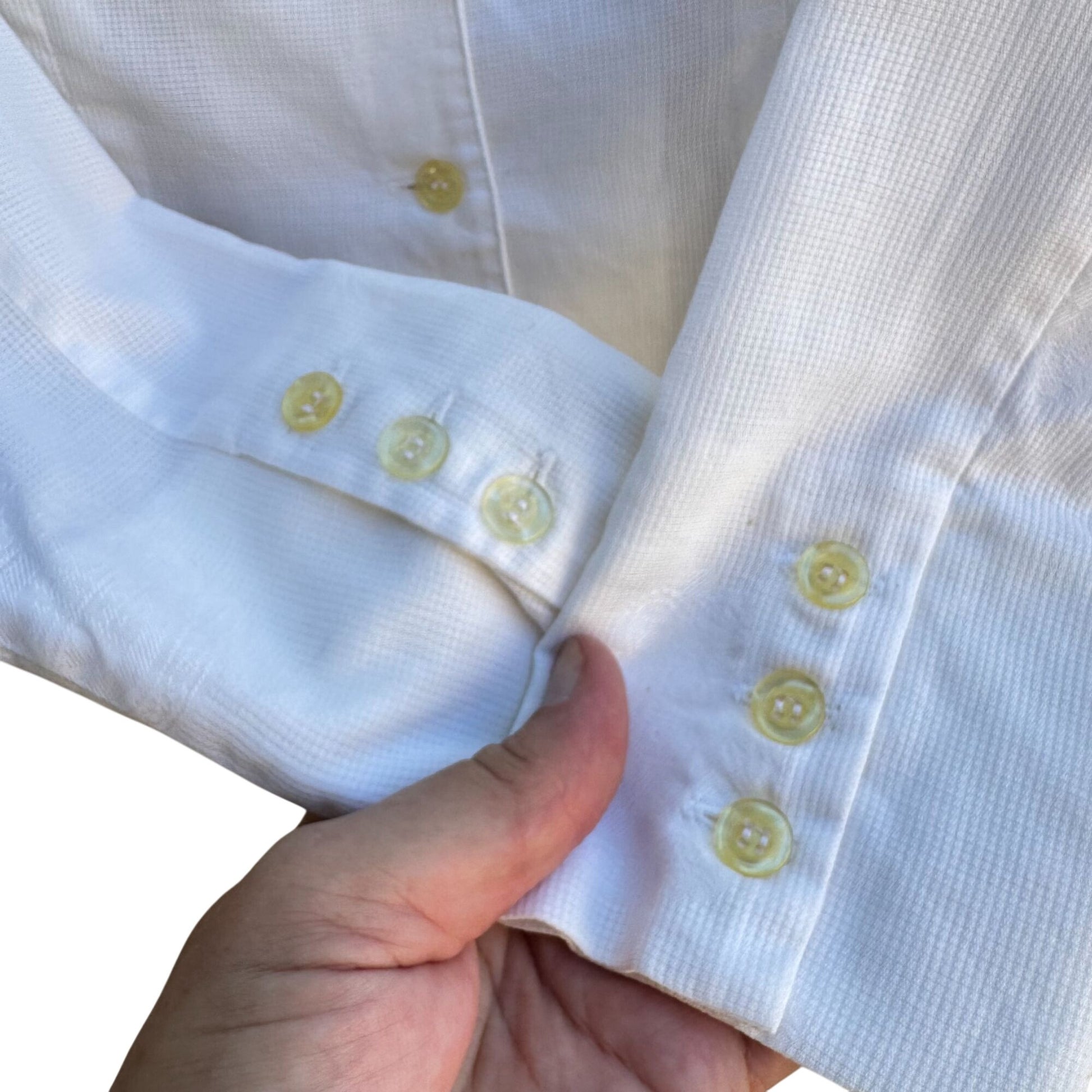 Neiman Marcus Vintage Womens French Cotton V Neck Cropped Peplum Hem Blouse 10