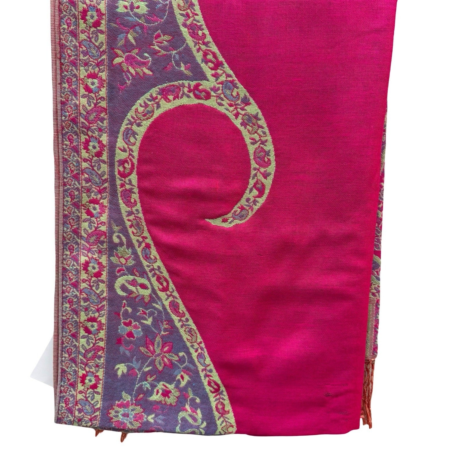 Bellissima Accessories Pink Paisley Pashmina Wrap Scarf Fringe Viscose Blend NEW