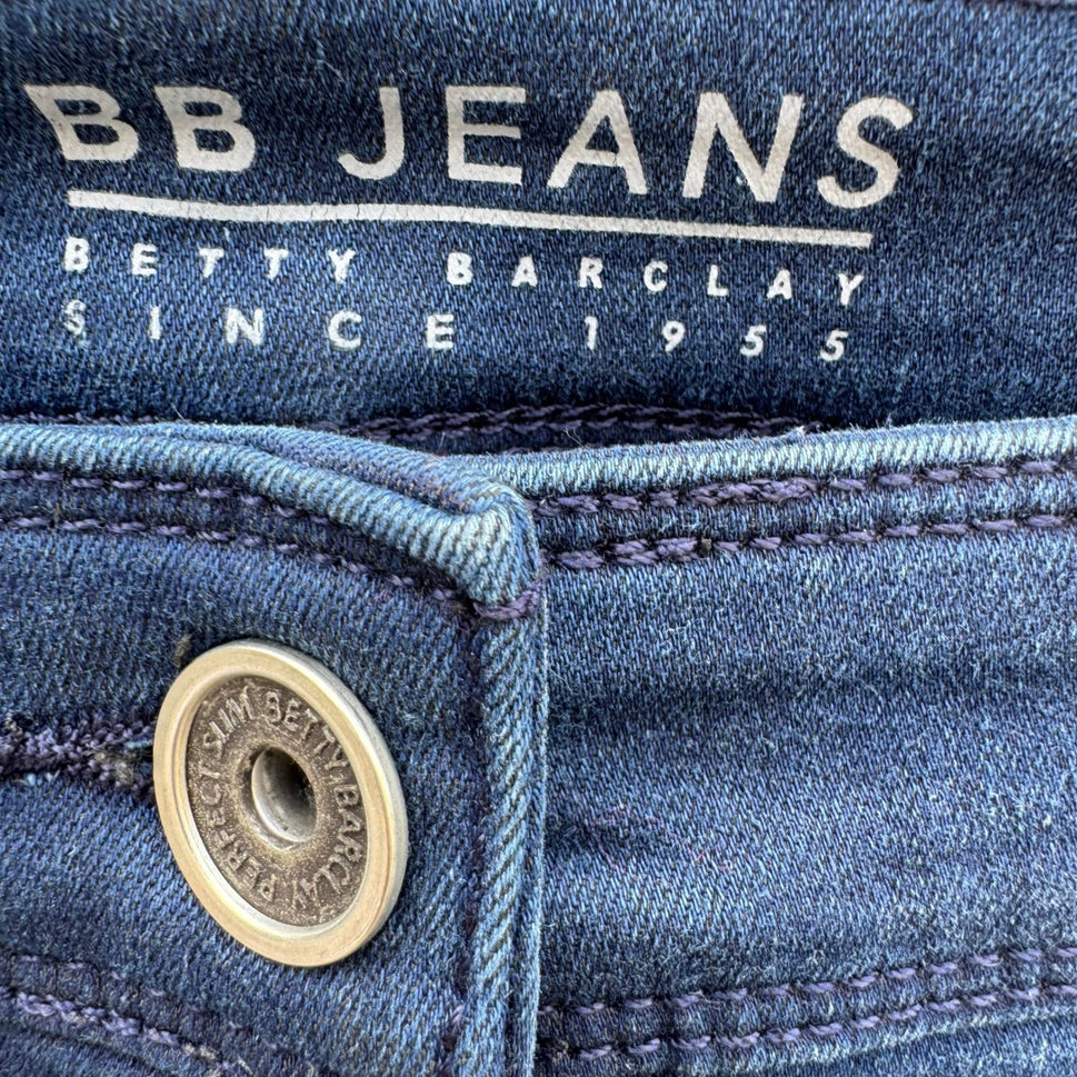 Betty Barclay Perfect Slim Jeans Women 14 Mid Rise Super Slim High Elastic NEW