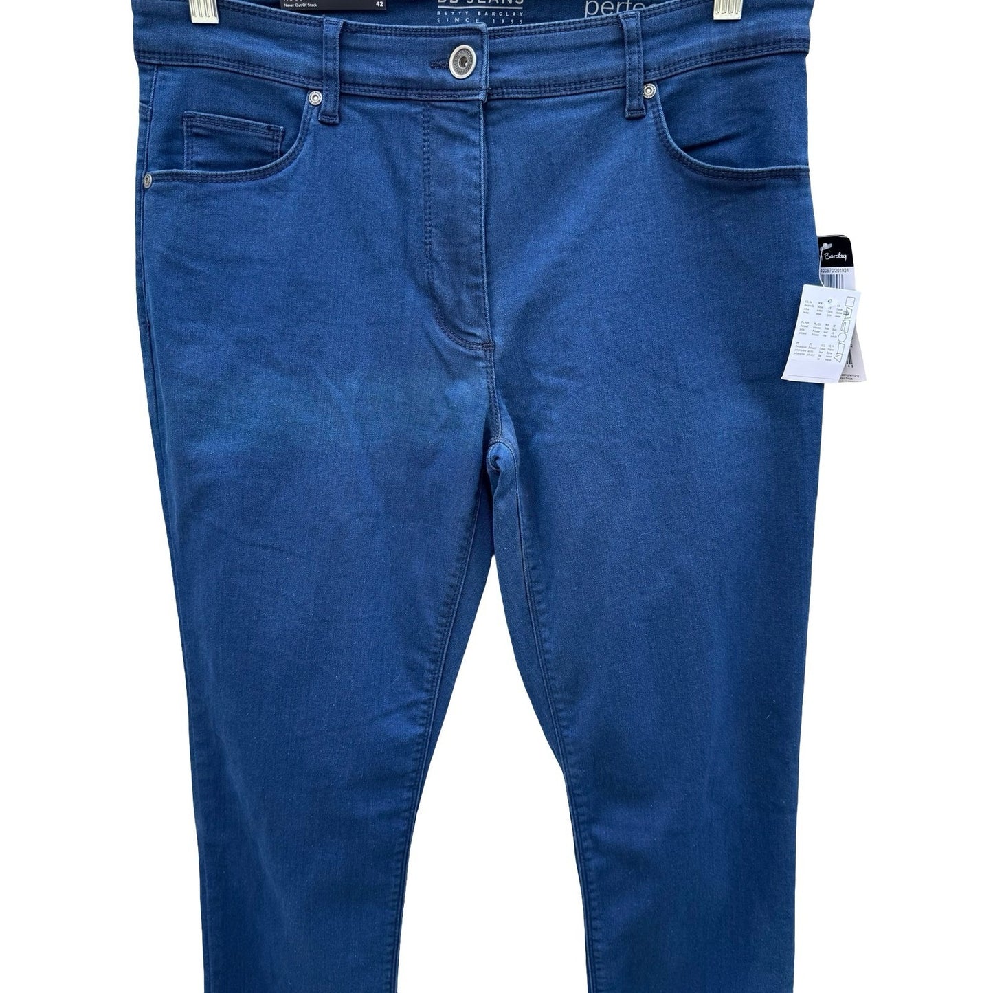Betty Barclay Perfect Slim Jeans Women 14 Mid Rise Super Slim High Elastic NEW
