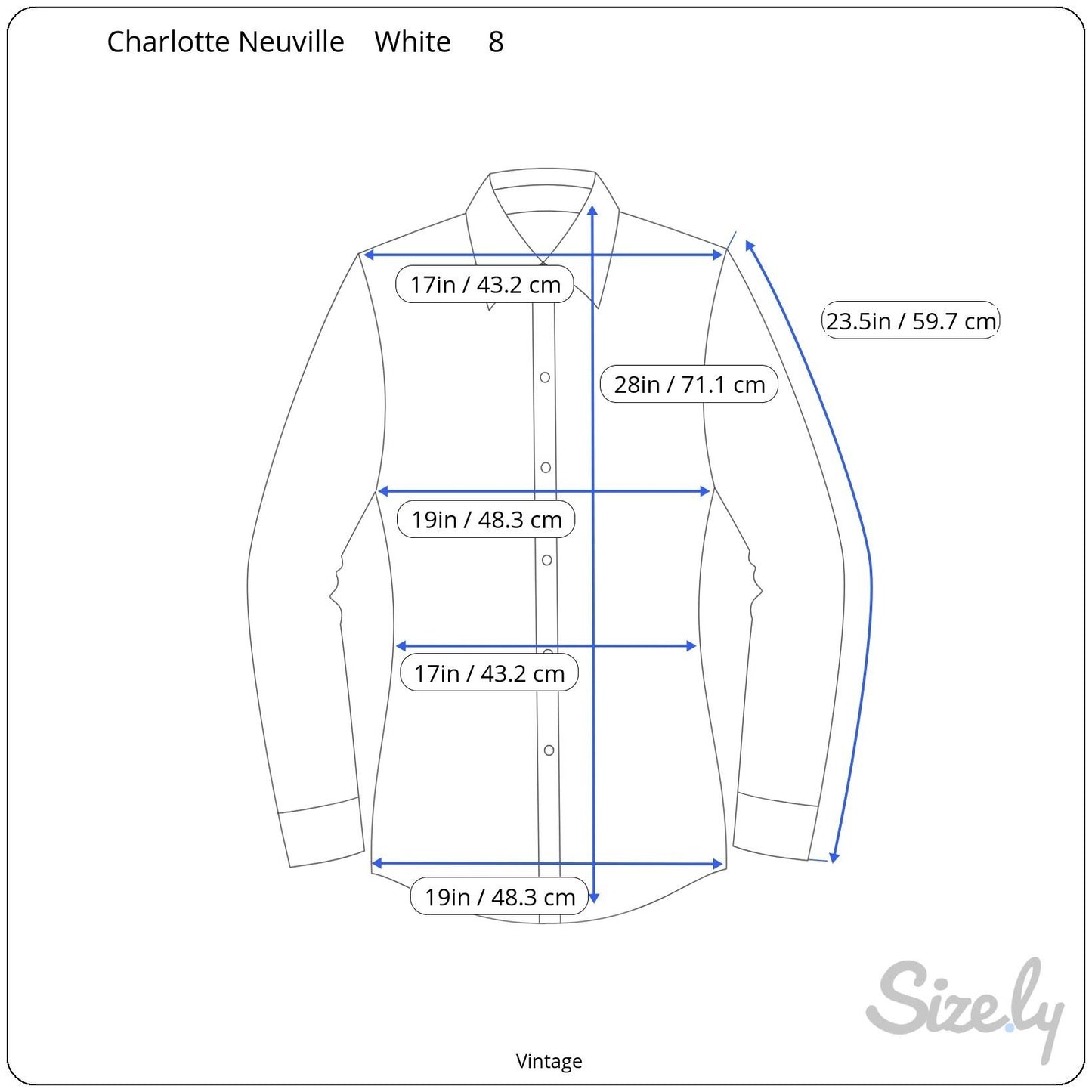 Charlotte Neuville Womens Edwardian White Ruffle Collar Hem Button-Up Blouse 8