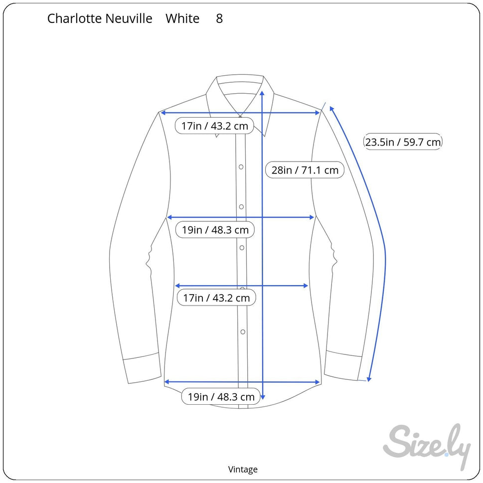Charlotte Neuville Womens Edwardian White Ruffle Collar Hem Button-Up Blouse 8
